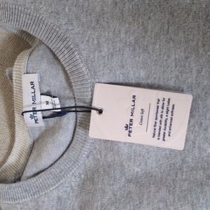 NWT Men's Peter Millar Light Grey crew neck sweater